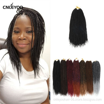 Factory Short Senegalese Twist Crochet Hair For Kids 12 Inch Thin Senegalese Twist Crochet Braid Hair Extension For Women Gift